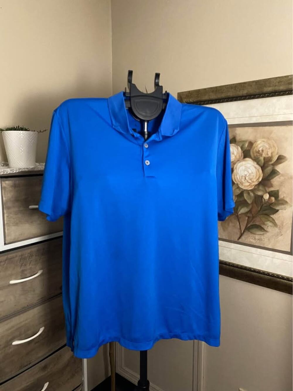 Adidas Royal Blue Men’s Polo Shirt-Large